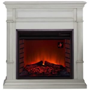 Duluth Forge Full Size Electric Fireplace – Remote Control, Antique White Finish – Model# EL1350-2-AW
